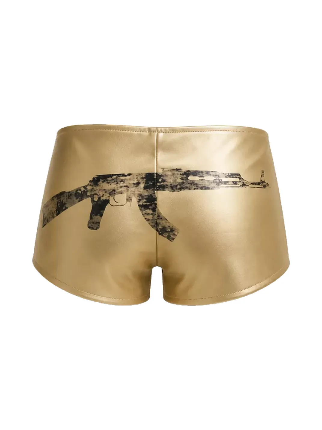 PAIKI | Gold & Silver Stretch Faux Leather Shorts