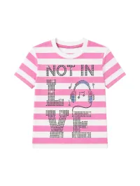 PAIKI | Rhinestone Striped T-Shirt