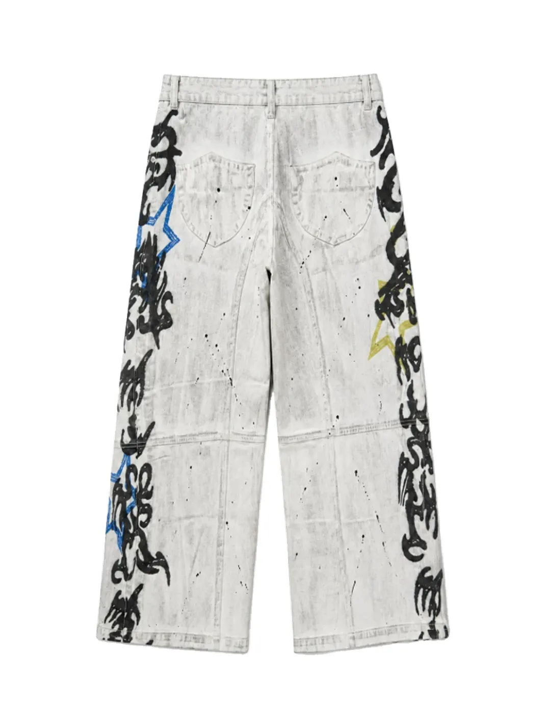 PAIKI | Graffiti Dirty Dye Letter Pants