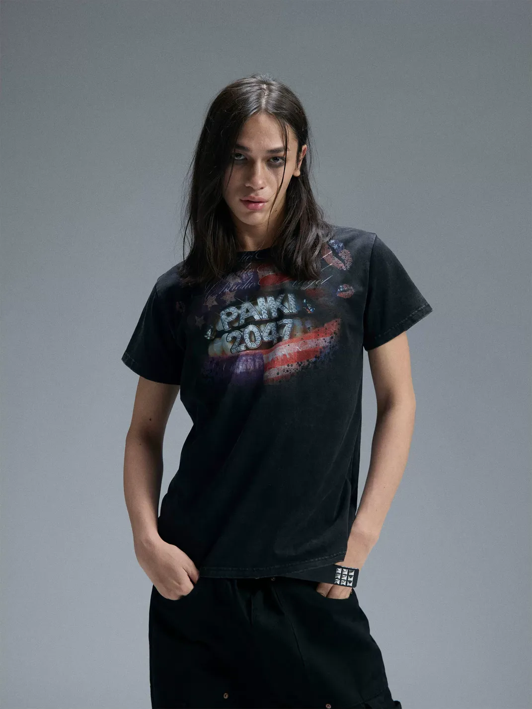 PAIKI | Kiss Flag Washed T-Shirt