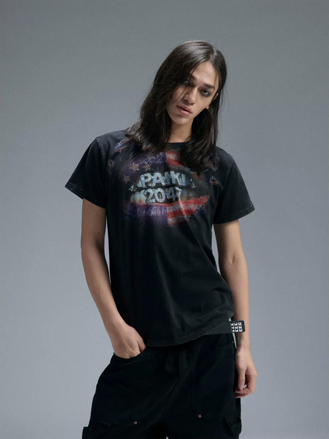 PAIKI | Kiss Flag Washed T-Shirt