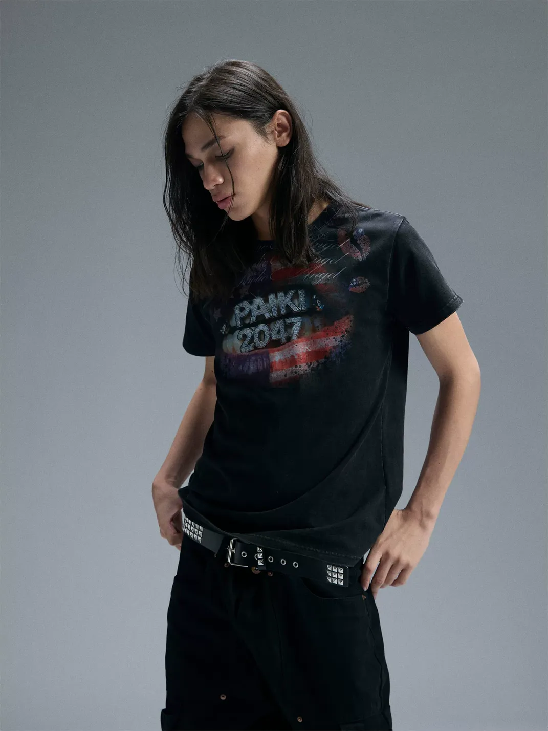 PAIKI | Kiss Flag Washed T-Shirt