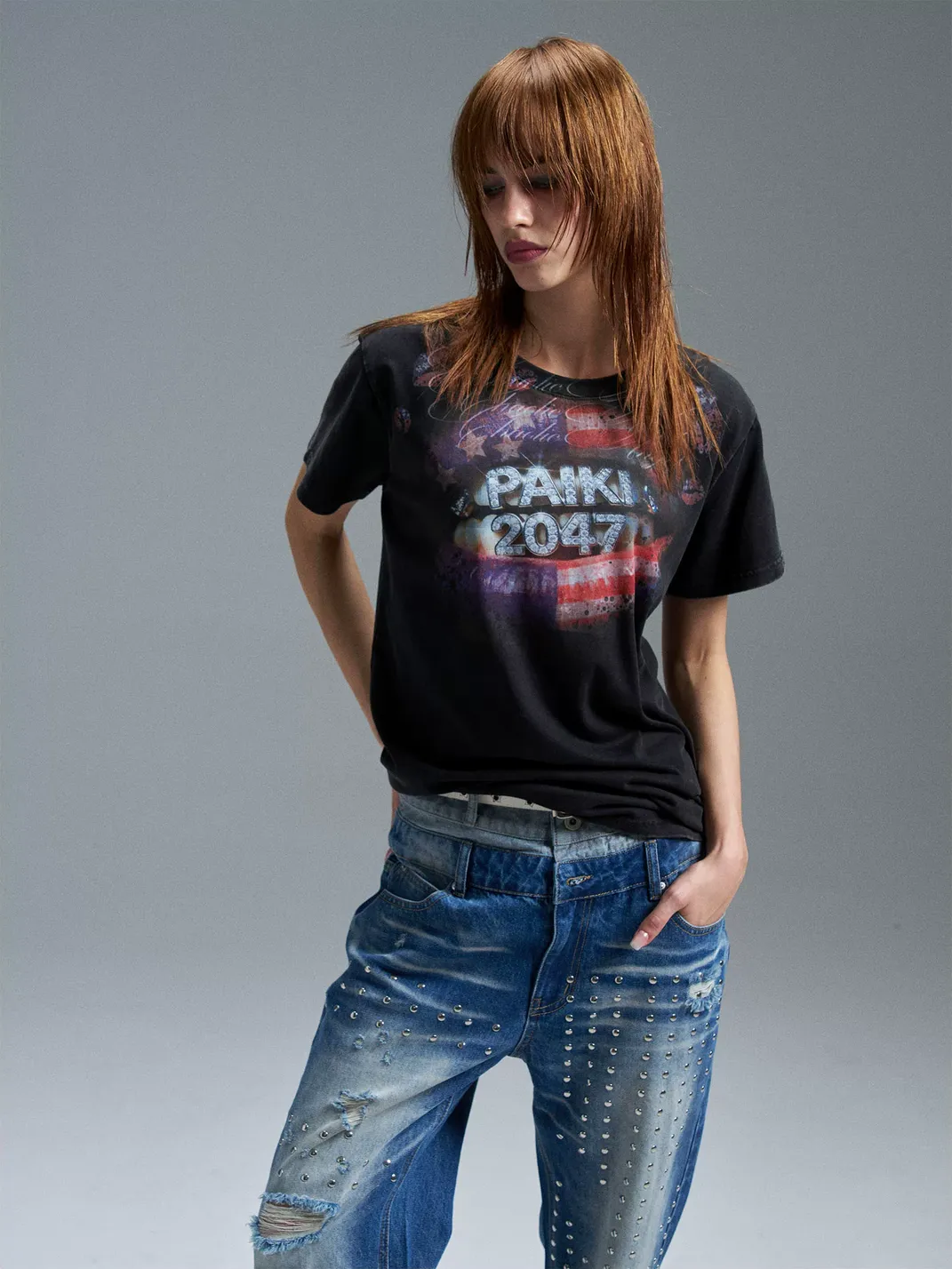 PAIKI | Kiss Flag Washed T-Shirt
