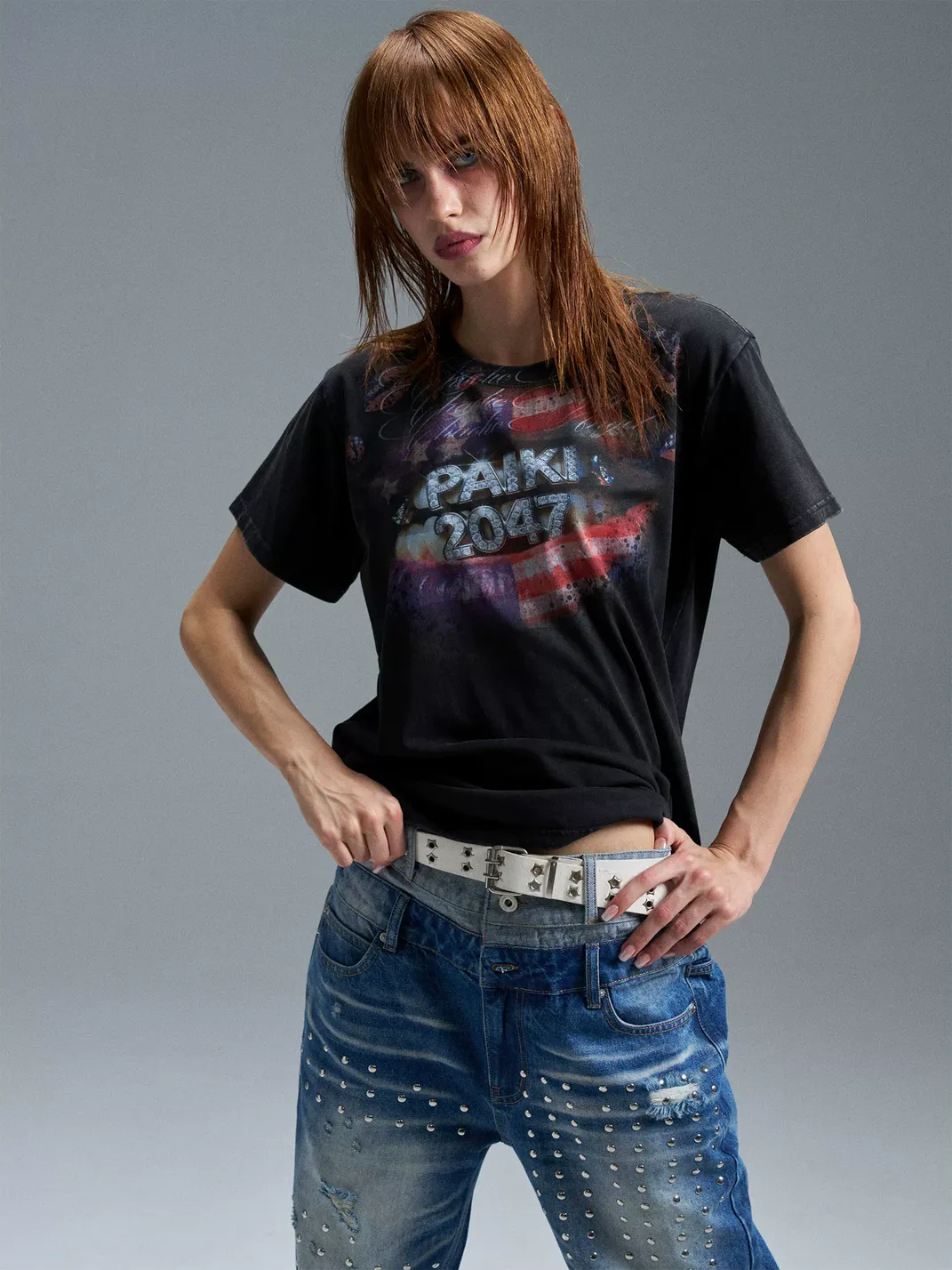 PAIKI | Kiss Flag Washed T-Shirt