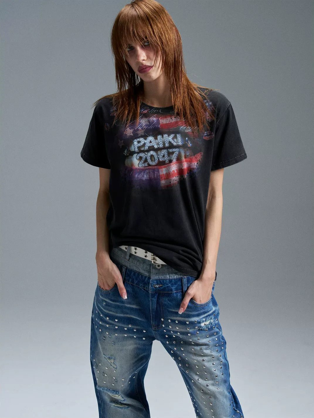 PAIKI | Kiss Flag Washed T-Shirt