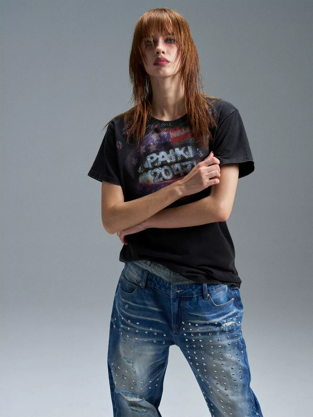 PAIKI | Kiss Flag Washed T-Shirt