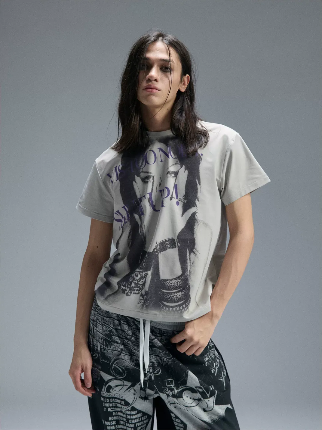 PAIKI | Shut Up Rebel Portrait Letter T-Shirt