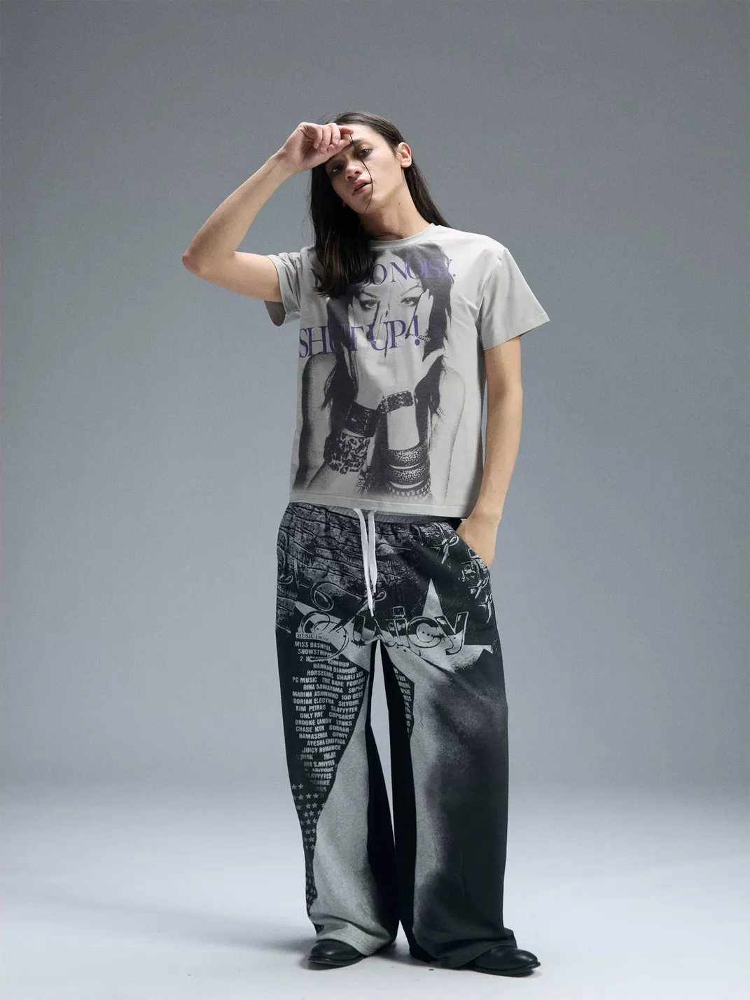 PAIKI | Shut Up Rebel Portrait Letter T-Shirt