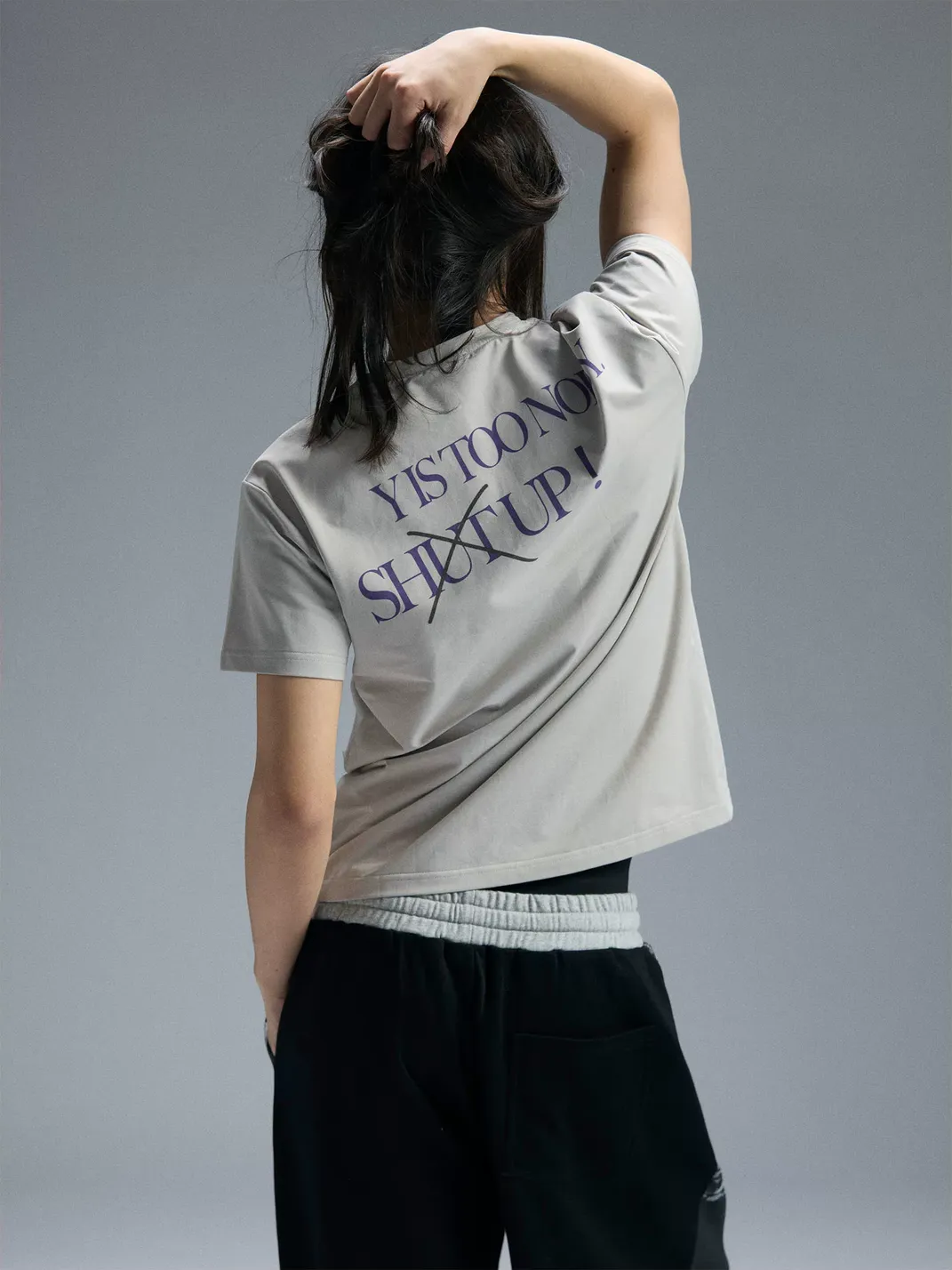 PAIKI | Shut Up Rebel Portrait Letter T-Shirt