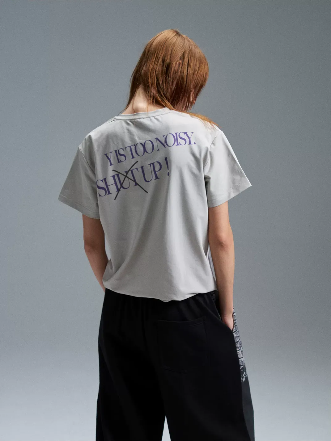 PAIKI | Shut Up Rebel Portrait Letter T-Shirt