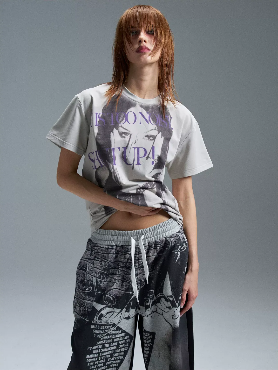 PAIKI | Shut Up Rebel Portrait Letter T-Shirt
