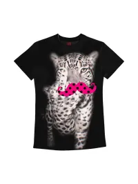 PAIKI | Leopard Mustache Print T-Shirt