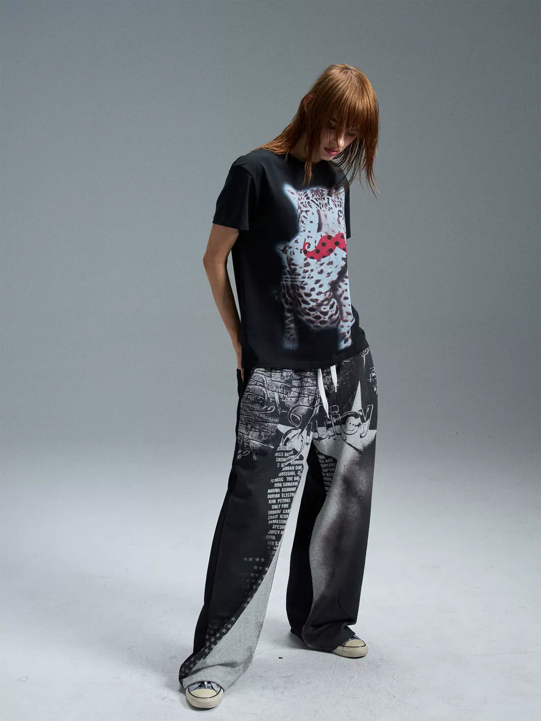 PAIKI | Leopard Mustache Print T-Shirt