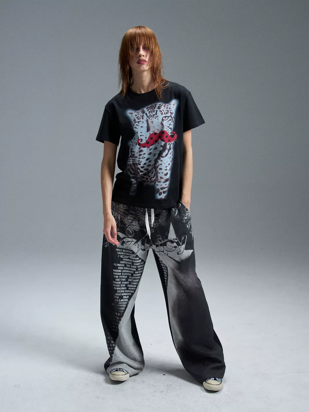 PAIKI | Leopard Mustache Print T-Shirt