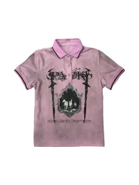 PAIKI | Twin Sword Castle Oil Painting Dirty Dye Pearl Studded T-Shirt