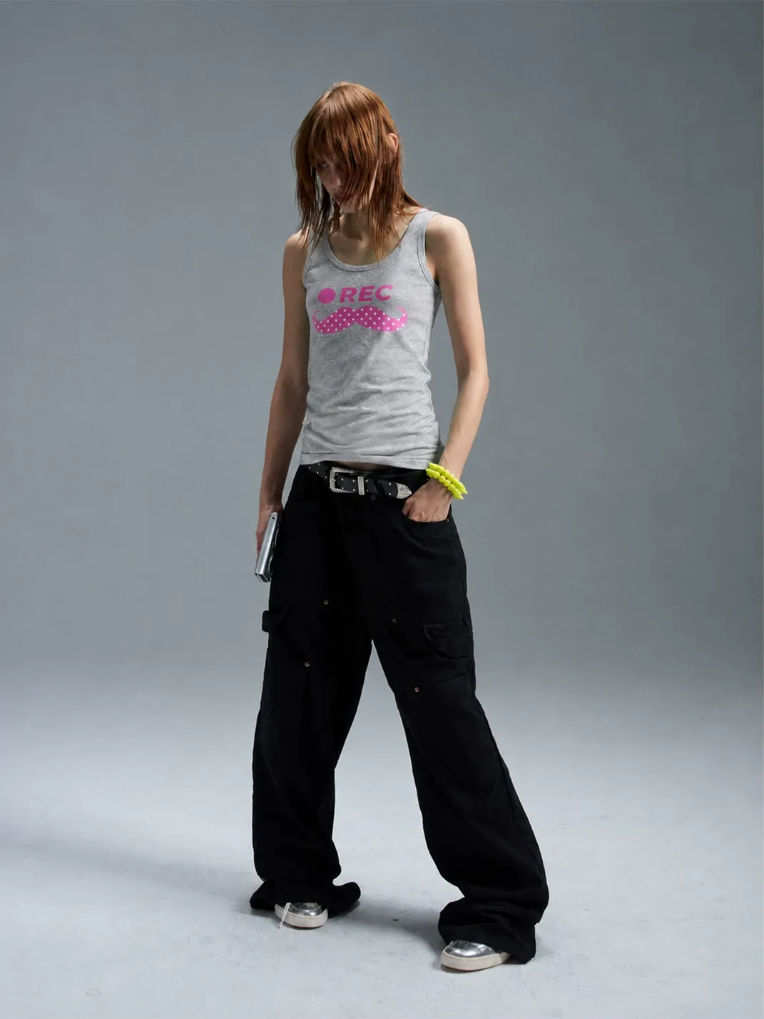 PAIKI | “Mustache Video” Multi-Color Polka Dot Star Tank Top