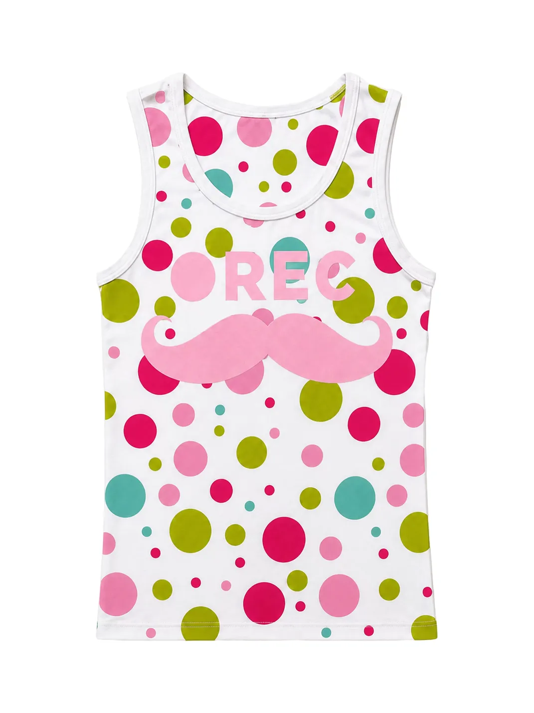 PAIKI | “Mustache Video” Multi-Color Polka Dot Star Tank Top