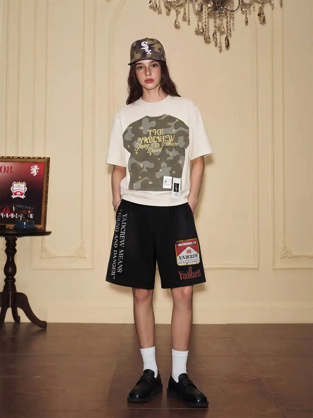 YADcrew | Parody Print Heavy Washed Shorts