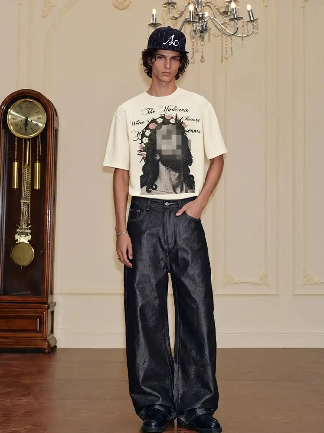 YADcrew | Vintage Print Embroidered T-Shirt