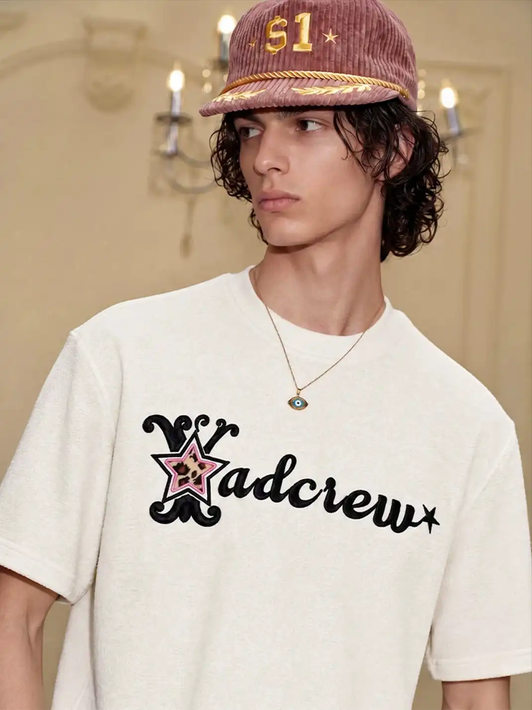 YADcrew | Leopard Star 3D Embroidered T-Shirt