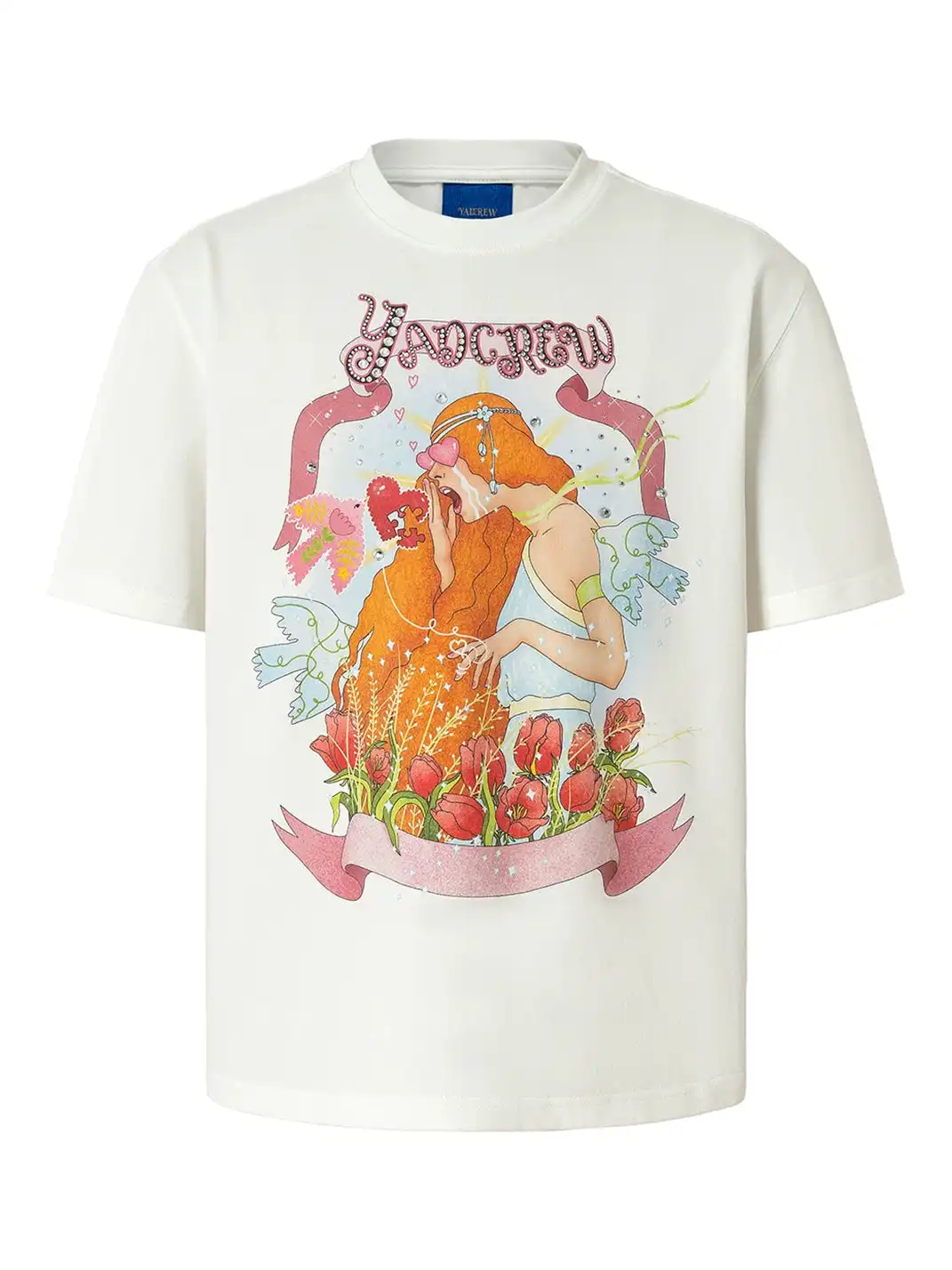 YADcrew | Vintage Girl Illustration Print T-Shirt