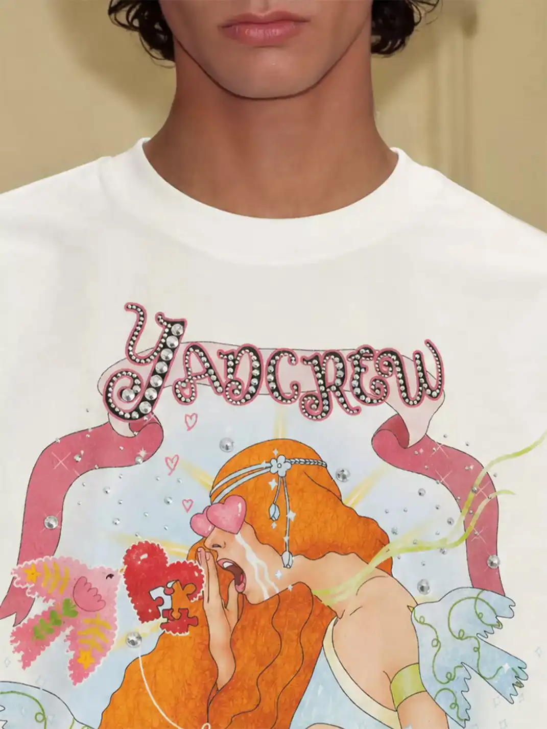 YADcrew | Vintage Girl Illustration Print T-Shirt