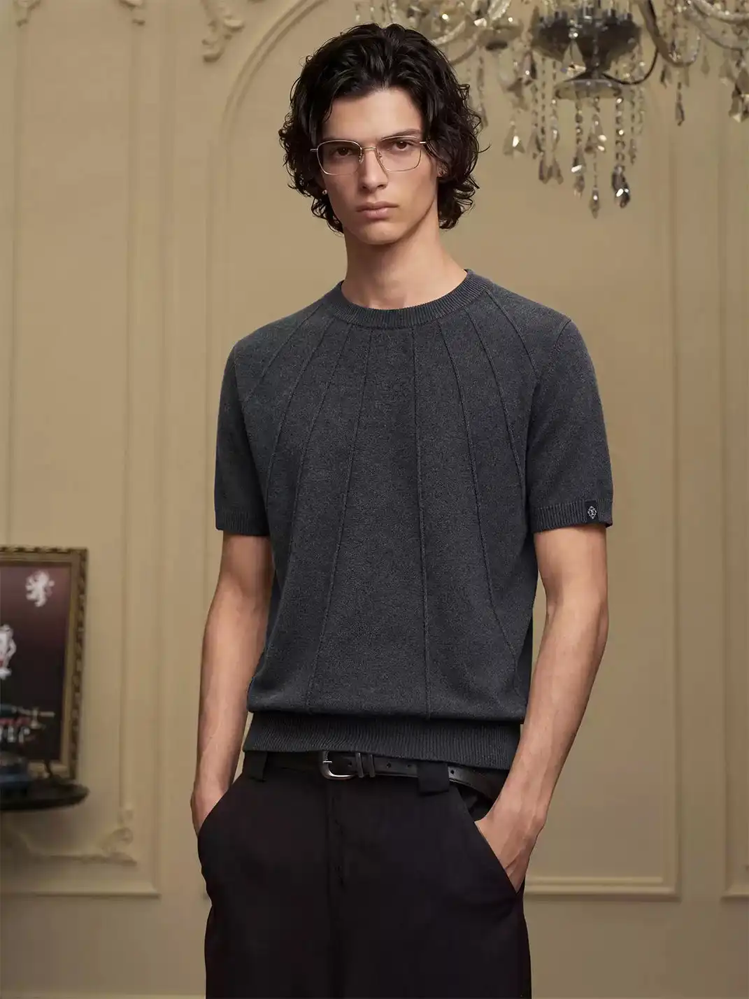 YADcrew | Ribbed Knit Short Sleeve Top