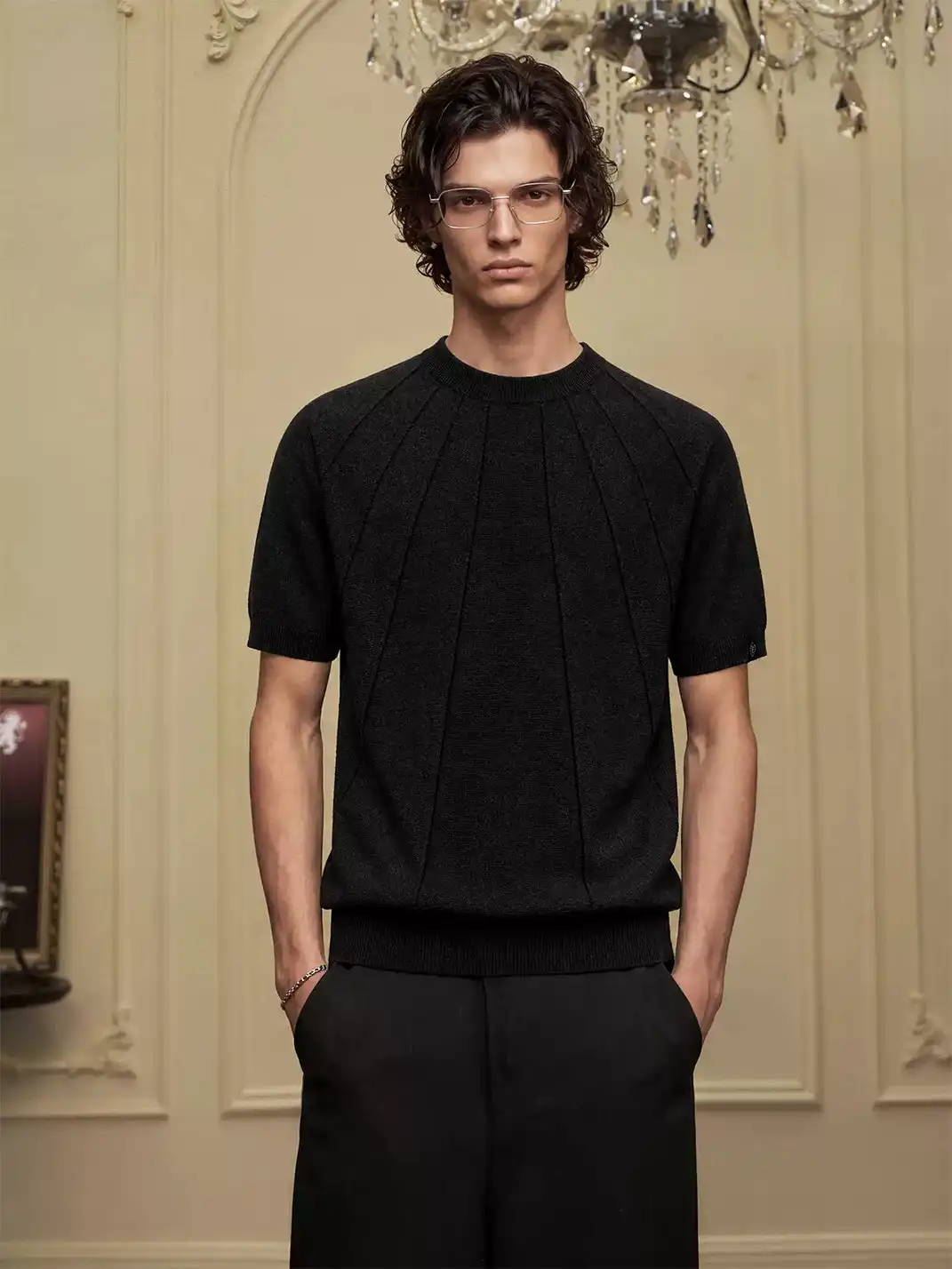 YADcrew | Ribbed Knit Short Sleeve Top