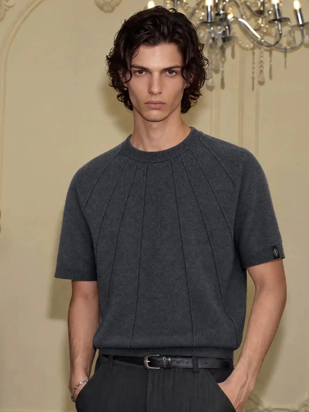 YADcrew | Ribbed Knit Short Sleeve Top