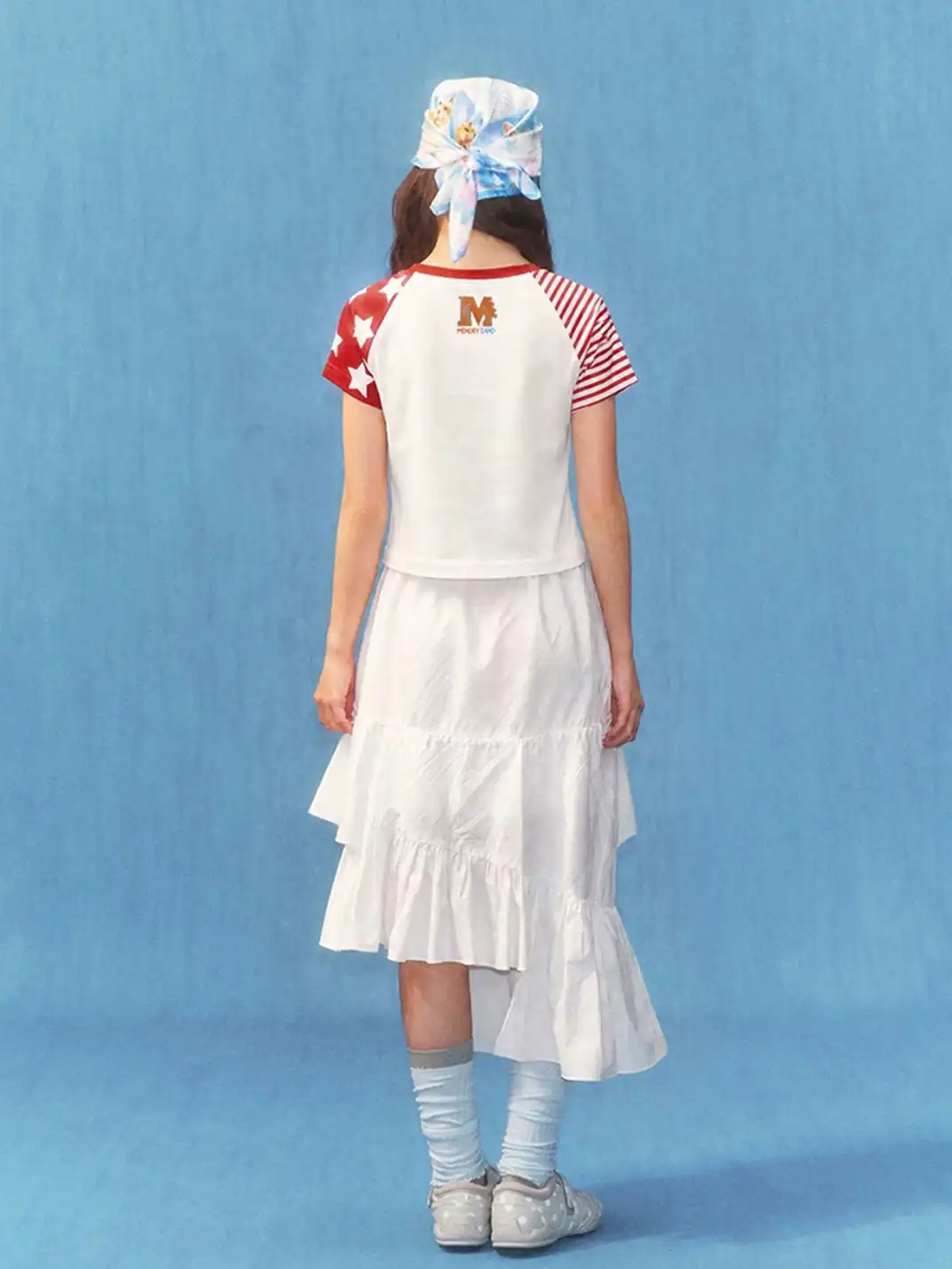 YADcrew | Cat Dog Graphic Patchwork Sleeve T-Shirt