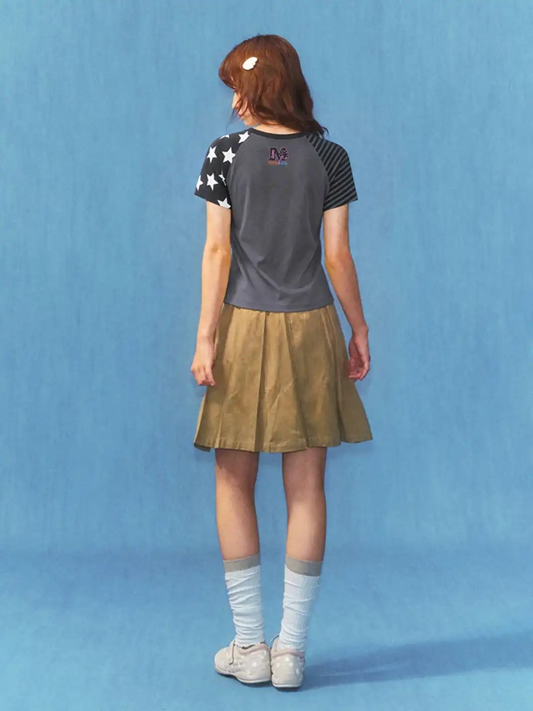 YADcrew | Cat Dog Graphic Patchwork Sleeve T-Shirt