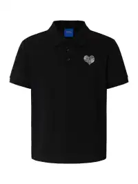 YADcrew | Heart Embroidered Collared Polo Shirt