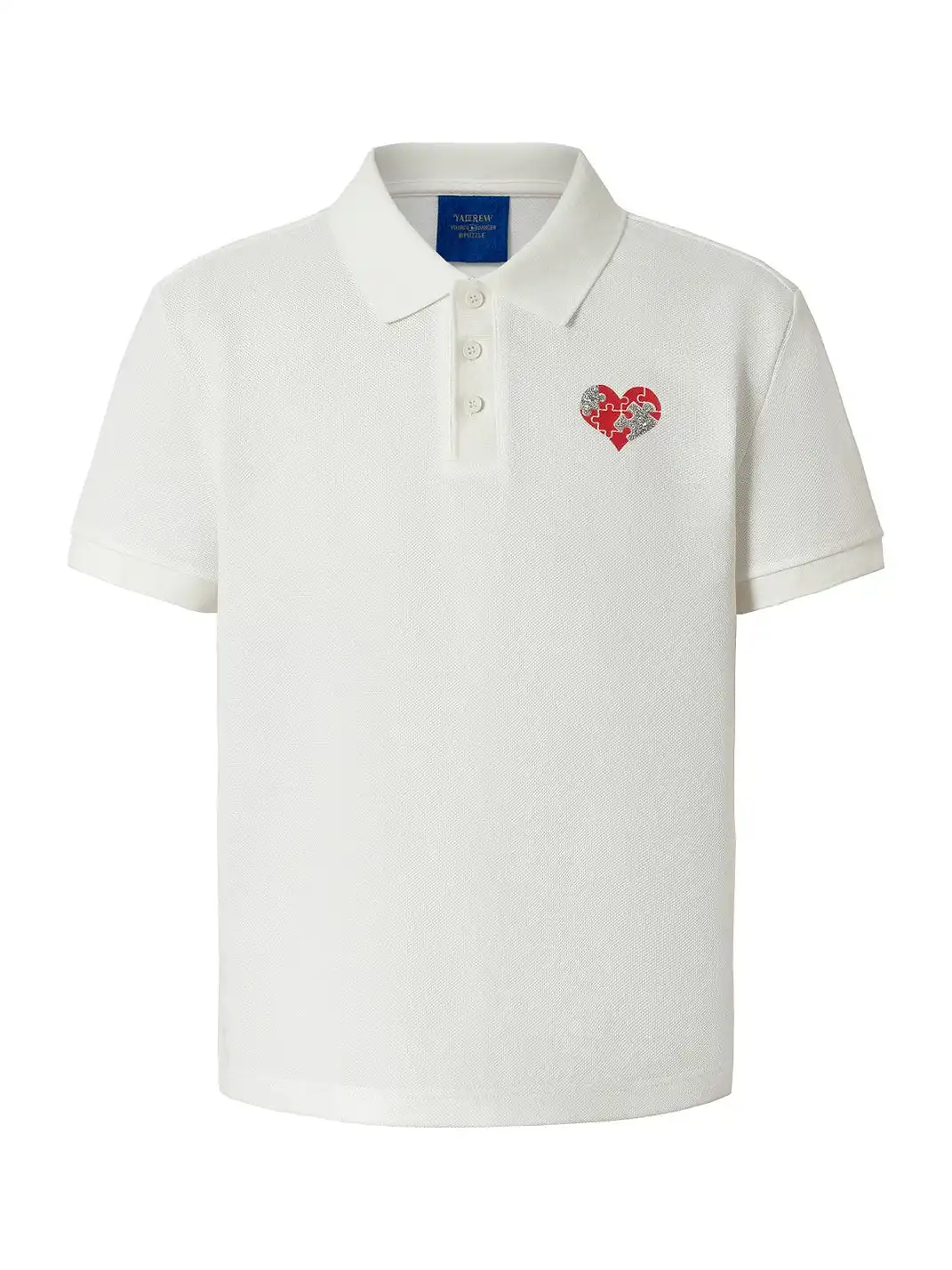 YADcrew | Heart Embroidered Collared Polo Shirt