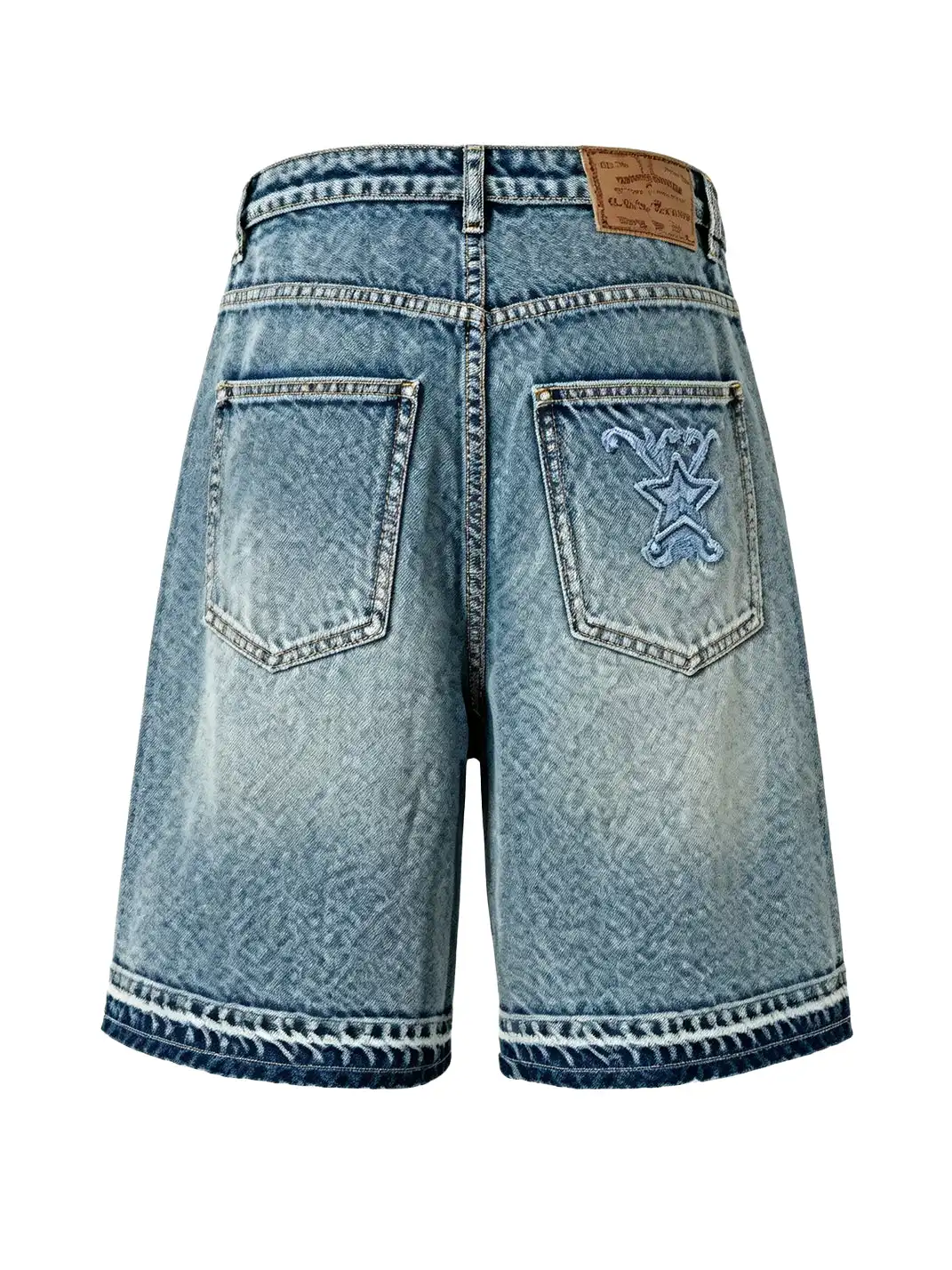 YADcrew | Vintage Star Rhinestone Washed Denim Shorts