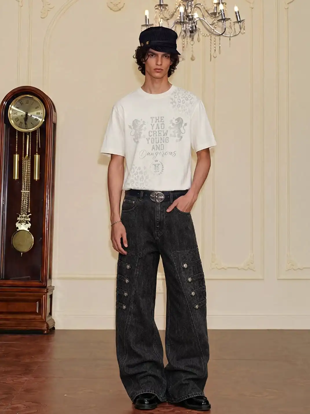YADcrew | Leopard Print Rhinestone Graphic T-Shirt