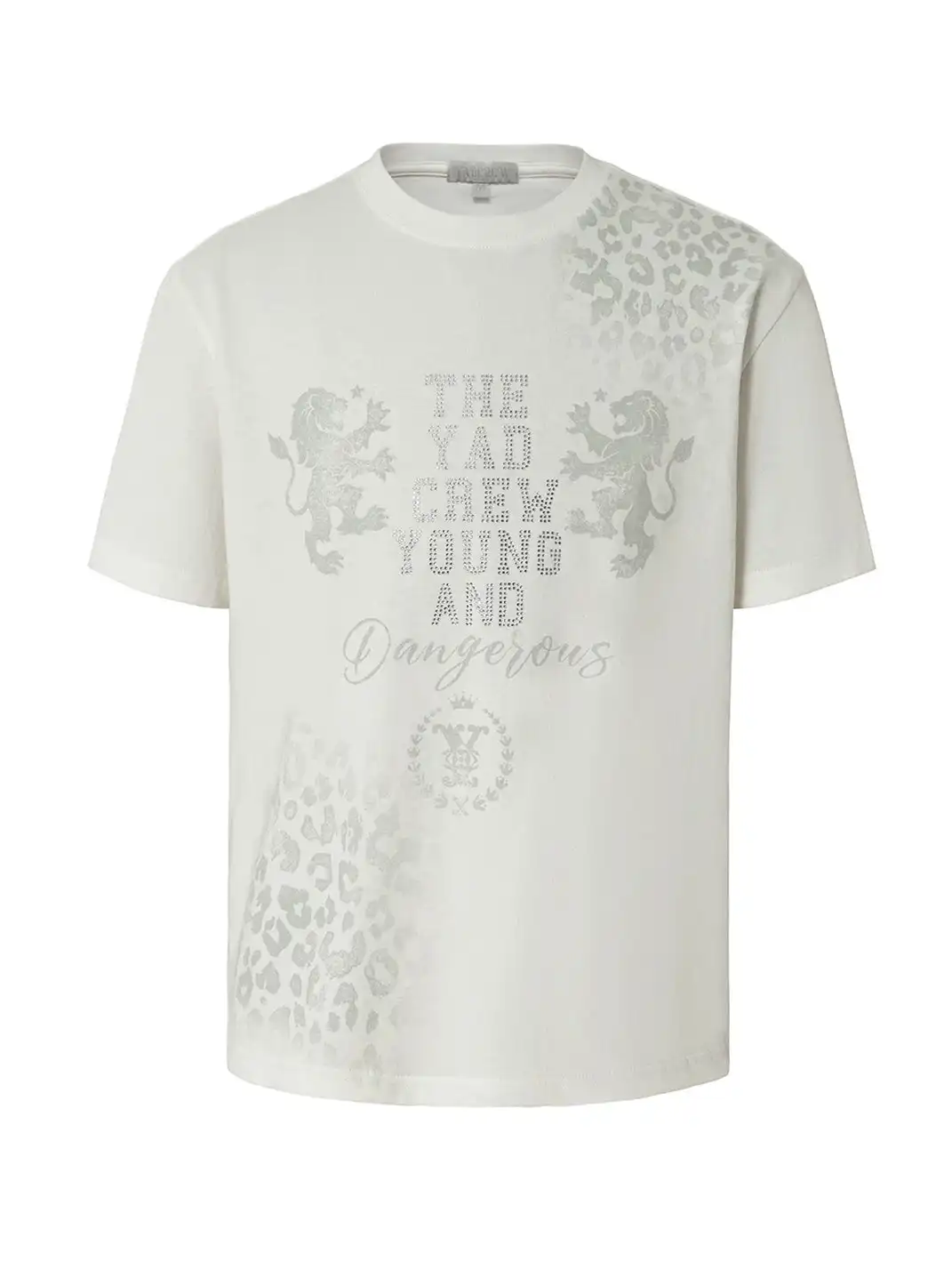 YADcrew | Leopard Print Rhinestone Graphic T-Shirt