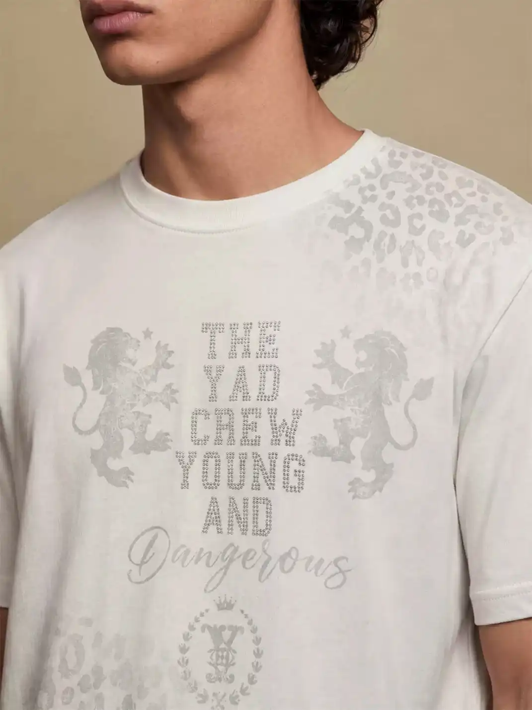 YADcrew | Leopard Print Rhinestone Graphic T-Shirt
