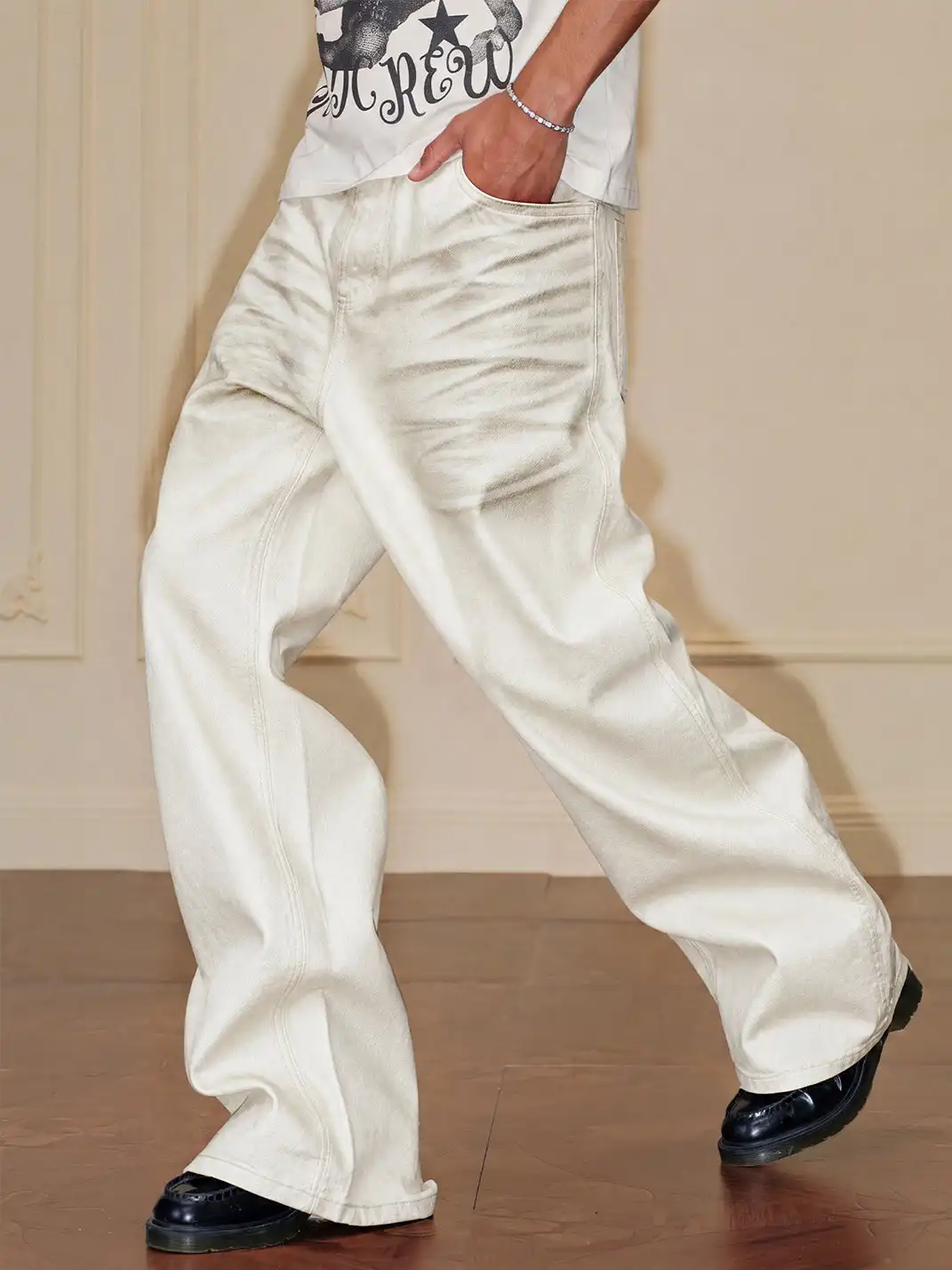 YADcrew | Dirty Shadow 3D Whisker Washed Jeans