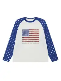 Achock | Vintage Flag Print Polka Dot T-Shirt