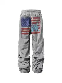 KARMANISTIC | Straight Leg Ripped Embroidery Vintage Casual Sweatpants