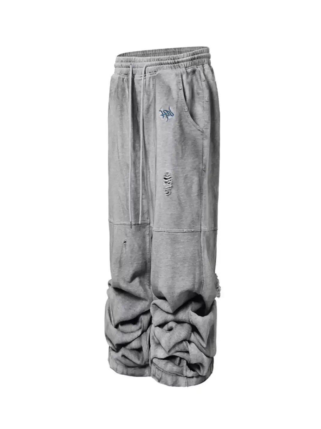 KARMANISTIC | Straight Leg Ripped Embroidery Vintage Casual Sweatpants