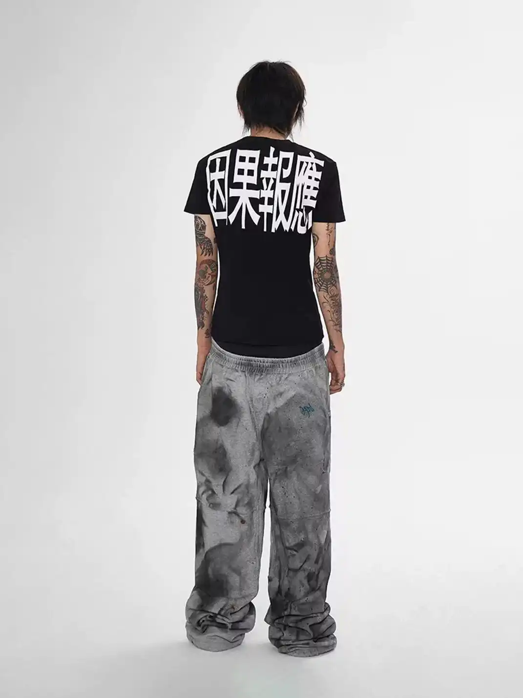 KARMANISTIC | Straight Leg Ripped Embroidery Vintage Casual Sweatpants
