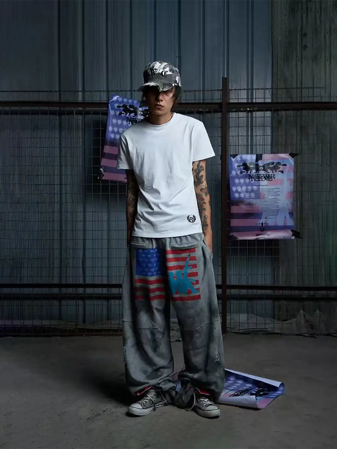 KARMANISTIC | Straight Leg Ripped Embroidery Vintage Casual Sweatpants