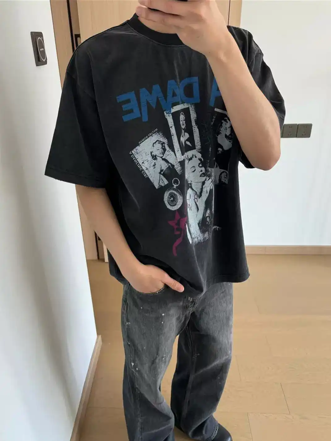 HermitCreate | Washed Print Vintage T-Shirt