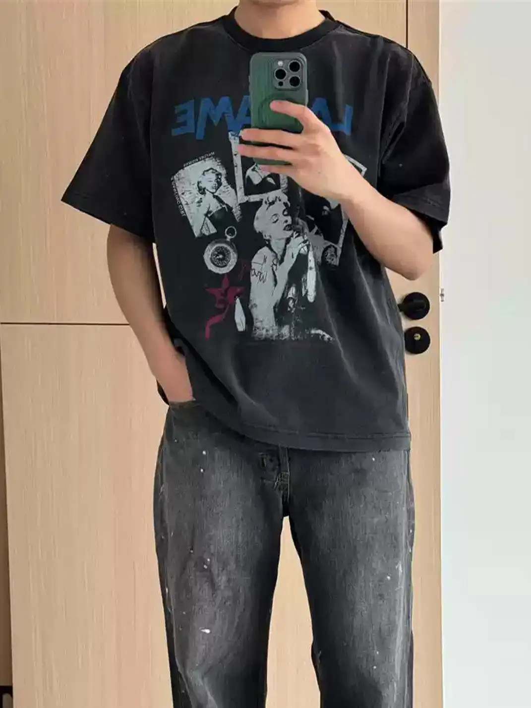 HermitCreate | Washed Print Vintage T-Shirt