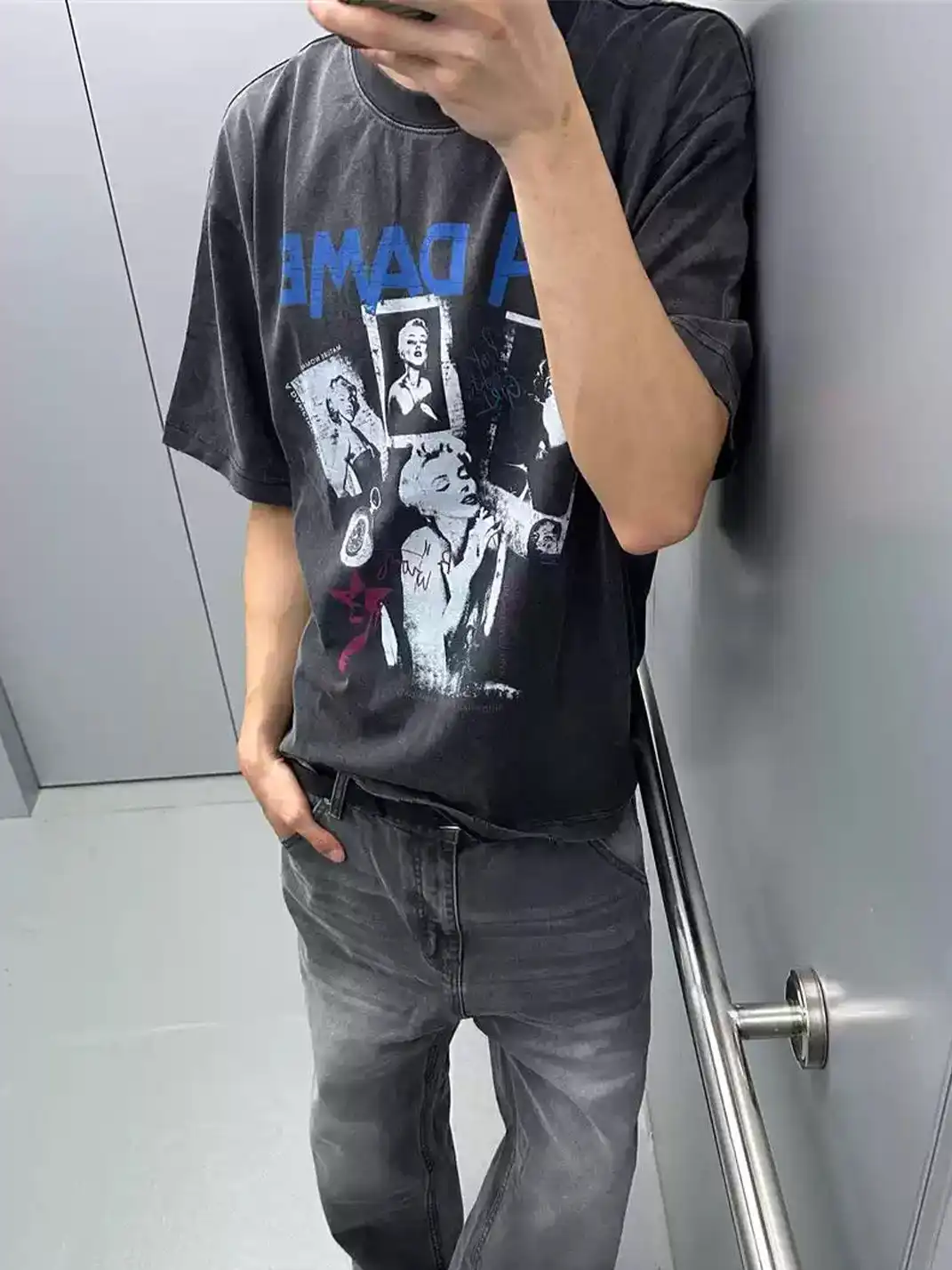 HermitCreate | Washed Print Vintage T-Shirt