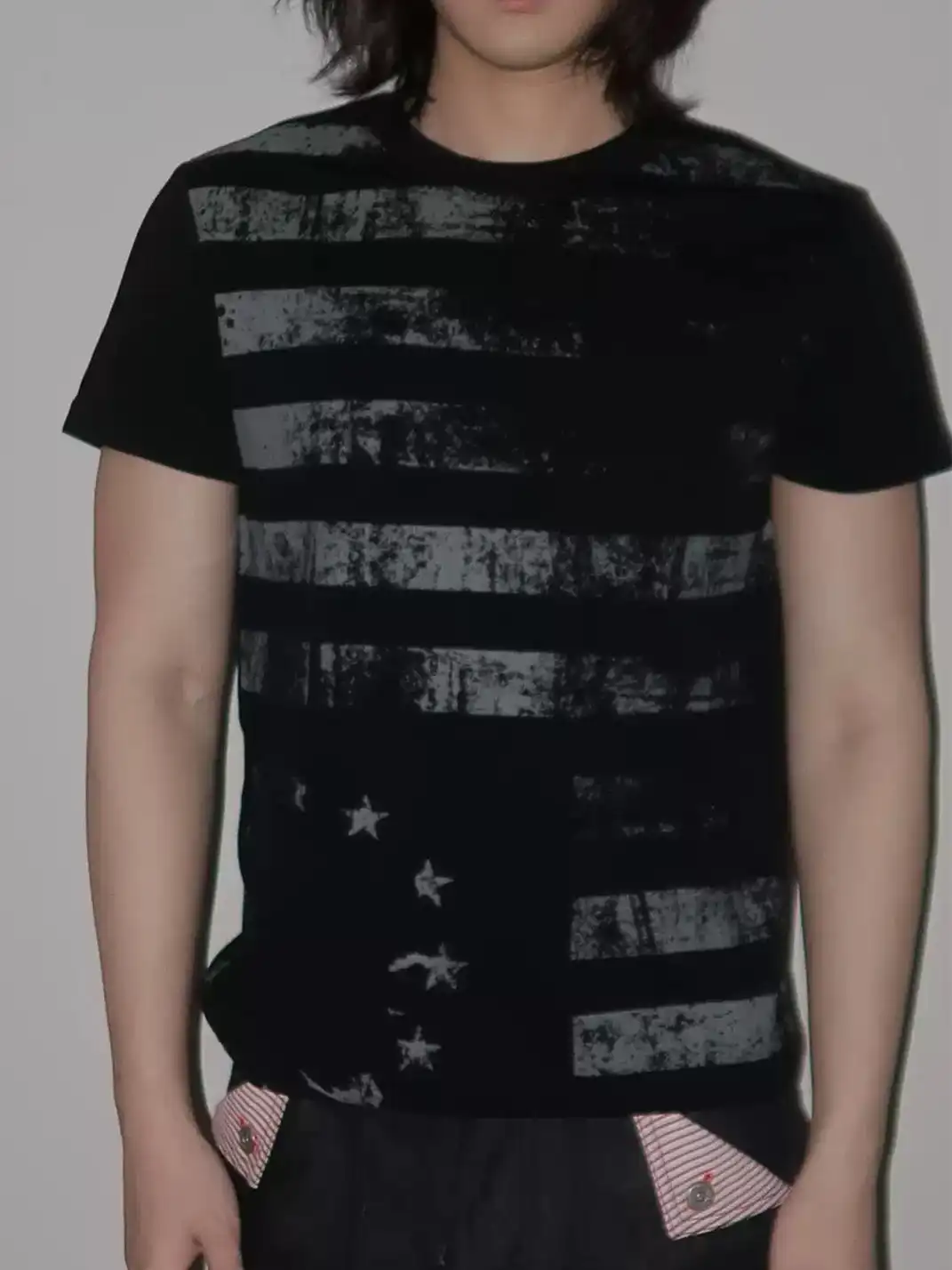 URRRGE | Distressed Faded Stars and Stripes Print T-Shirt
