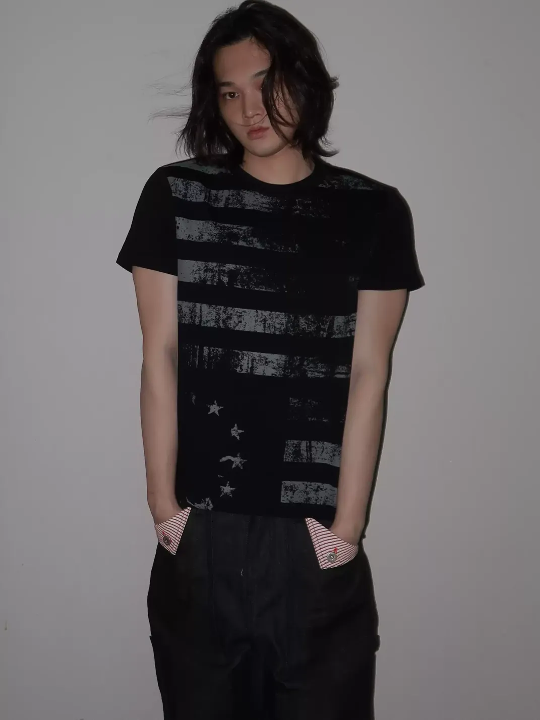 URRRGE | Distressed Faded Stars and Stripes Print T-Shirt