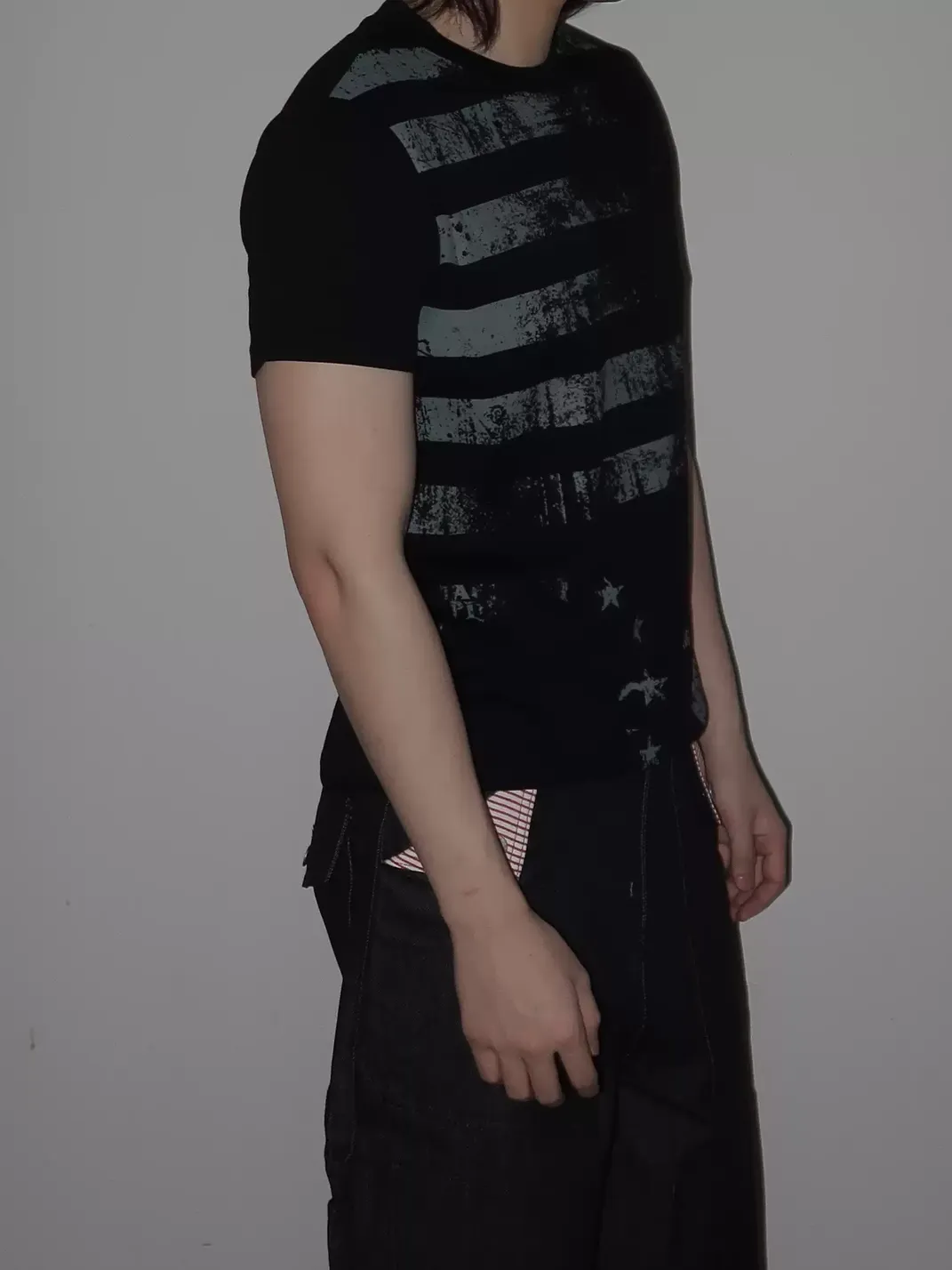 URRRGE | Distressed Faded Stars and Stripes Print T-Shirt