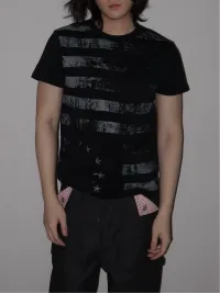 URRRGE | Distressed Faded Stars and Stripes Print T-Shirt